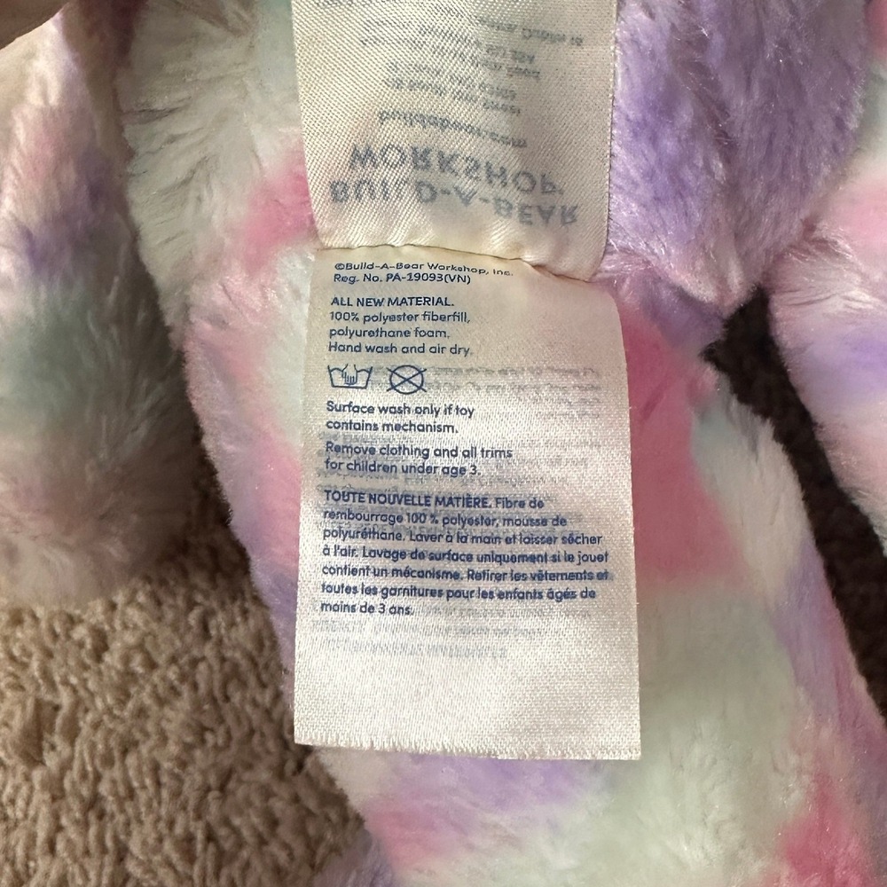 Build-A-Bear Workshop Pastel Swirl Kitty Cat Pink Purple Mint Plush 2022 DH0022 - Picture 5 of 6